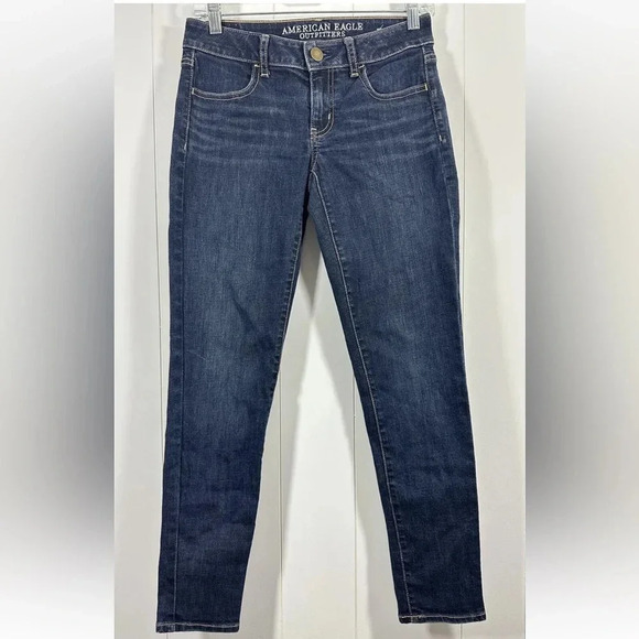 American Eagle Jegging Super Stretch Denim Blue Jeans Size 2 - Picture 1 of 8